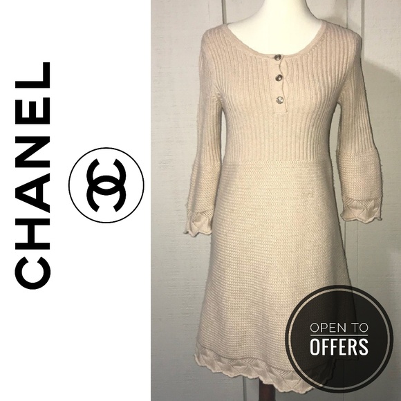 CHANEL Dresses & Skirts - CHANEL | Fall 100% Cashmere Sweater Dress